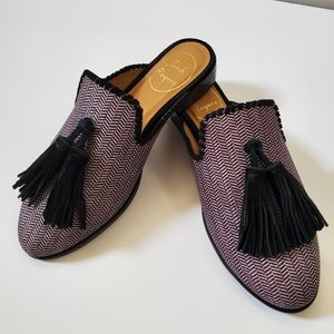Jack Rogers Delaney Mules Herringbone sz 6